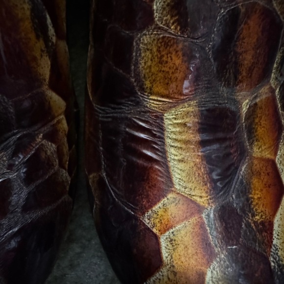 Dansko Brown and Orange Snakeskin style Clogs Sz 36/6 - Picture 6 of 7